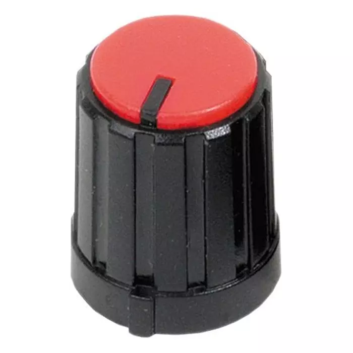 Multicomp ROUND KNURLED KNOB, 13MM, RED, MC21063