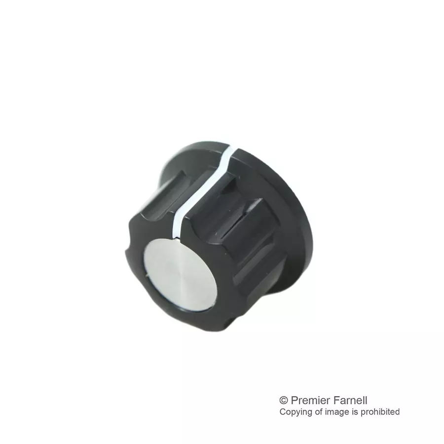 Multicomp KNOB, PLASTIC, 20MM, AL CAP, CF-X4-M-S(6.4)E