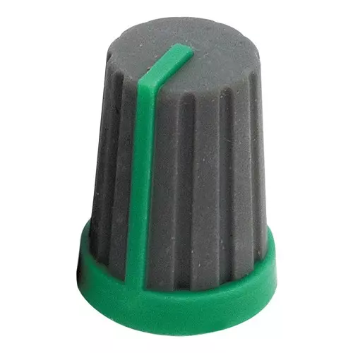 Multicomp ROUND KNURLED KNOB, 13MM, GRN INDICATOR, MC21061