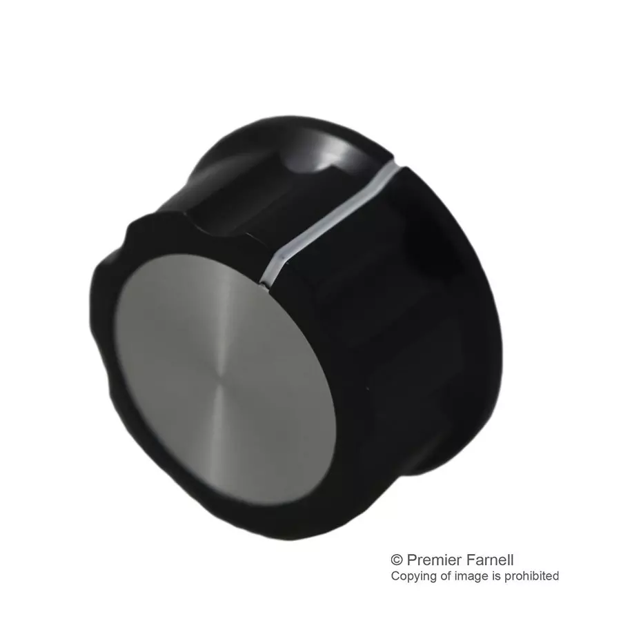 Multicomp KNOB, PLASTIC, 33MM, AL CAP, CF-X2-M-S(6.4)E