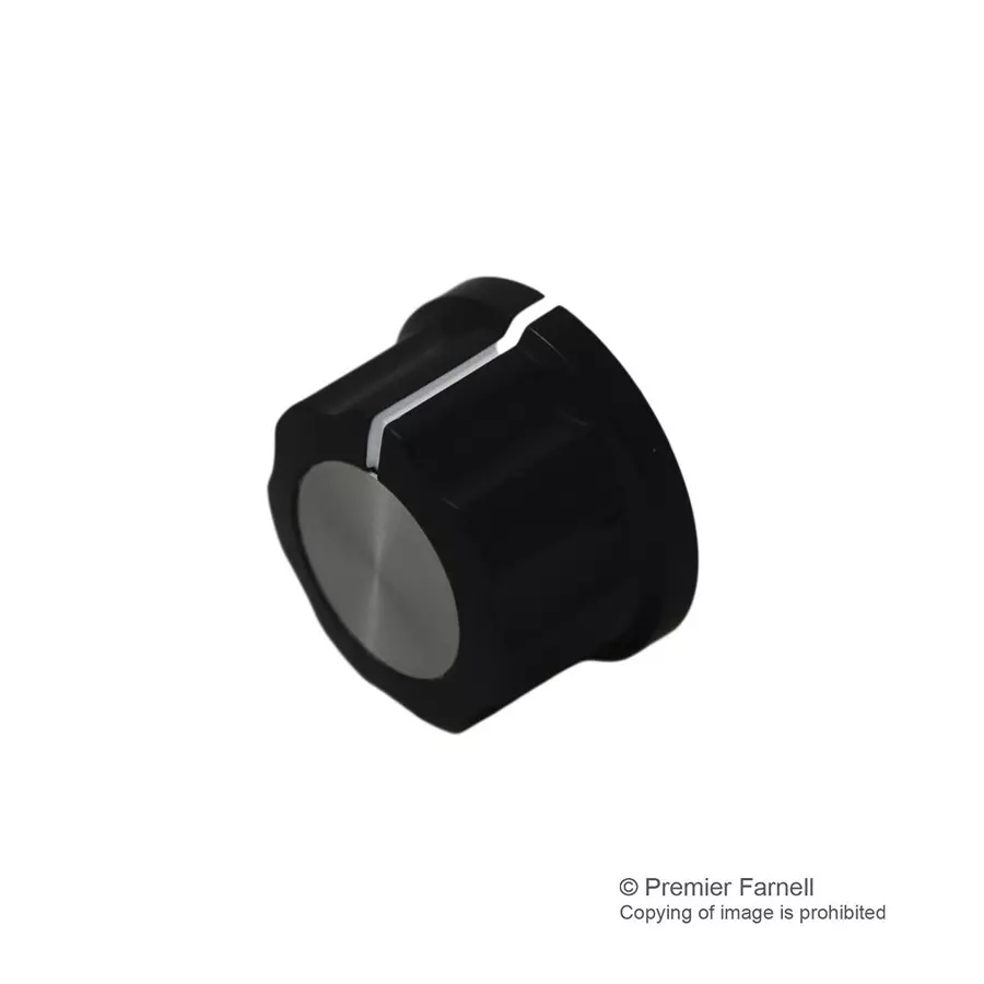 Multicomp KNOB, PLASTIC, 27MM, AL CAP, CF-X3-M-S(6.4)E
