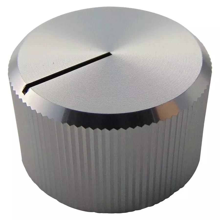 Multicomp KNOB, AL, 20MM, SILVER, 6.4MM SHAFT, KB00005