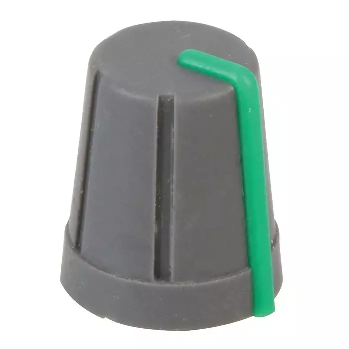 Multicomp KNOB, SOFT TOUCH, D SHAFT, GREY/GRN, CR-R4-4
