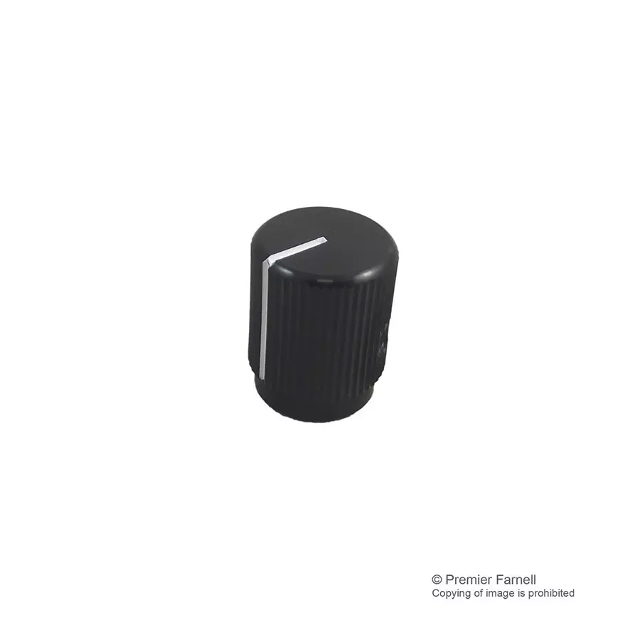 Multicomp KNOB, AL, 12.7MM, BLACK, 6.4MM, KB00016