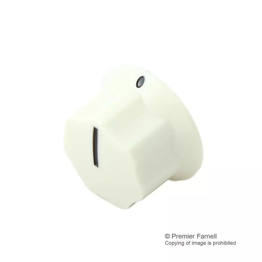 Multicomp KNOB, 25MM, ALMOND, SCREW 6.4 SHA, CF-W2-91-S(6.4)W6