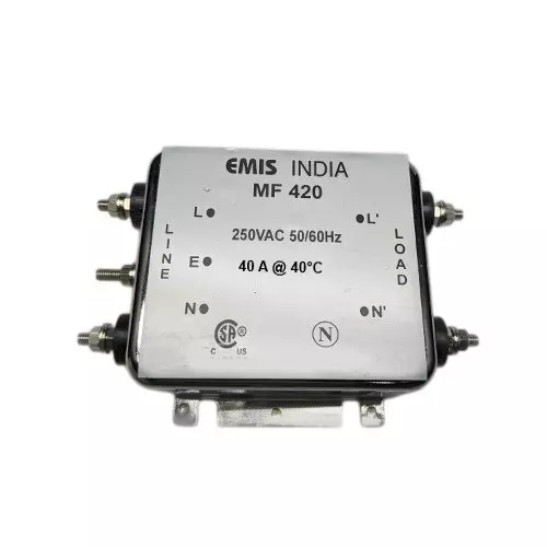 EMIS MF 420 Single Phase EMI Filter 40 A Current Rating and 250 V AC Operating Voltage, S420000040N