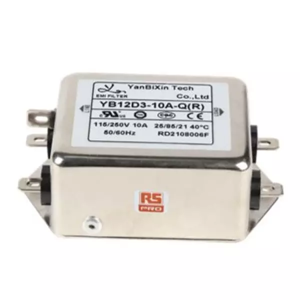 RS PRO EMI Filter 2.2 mΩ Resistance Chassis Mount, 2378682