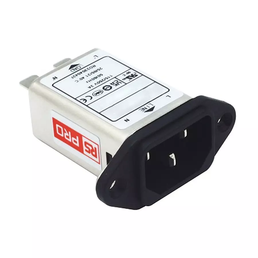 RS PRO IEC Filter Panel Mount 250 V AC 3 Amp, 2734889