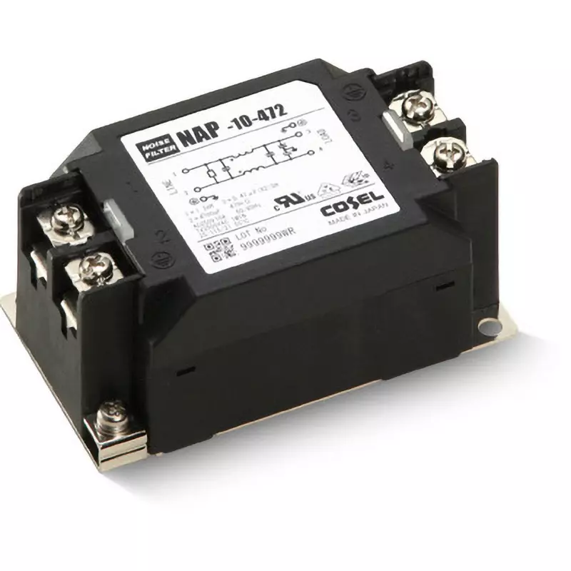 Cosel Noise Filter 10 Amp Current 100 mohm at 500 V DC Insulation Resistance, NAP-10-222