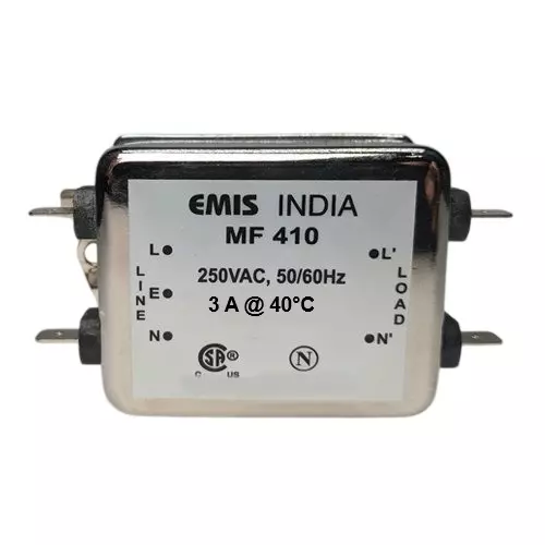 EMIS MF 410 Single Phase EMI Filter 3 A Current Rating and 250 V AC Operating Voltage, S410000003S