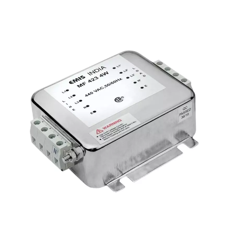 EMIS MF 423 Three Phase EMI Filter General Type with Neutral 30 A Current Rating and 250 V AC Operating Voltage, S4W5200030N