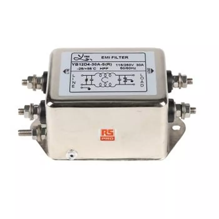 RS PRO Power Line Filter 2.2 mΩ Resistance Chassis Mount, 2378690 (Pack of 80 Pcs)
