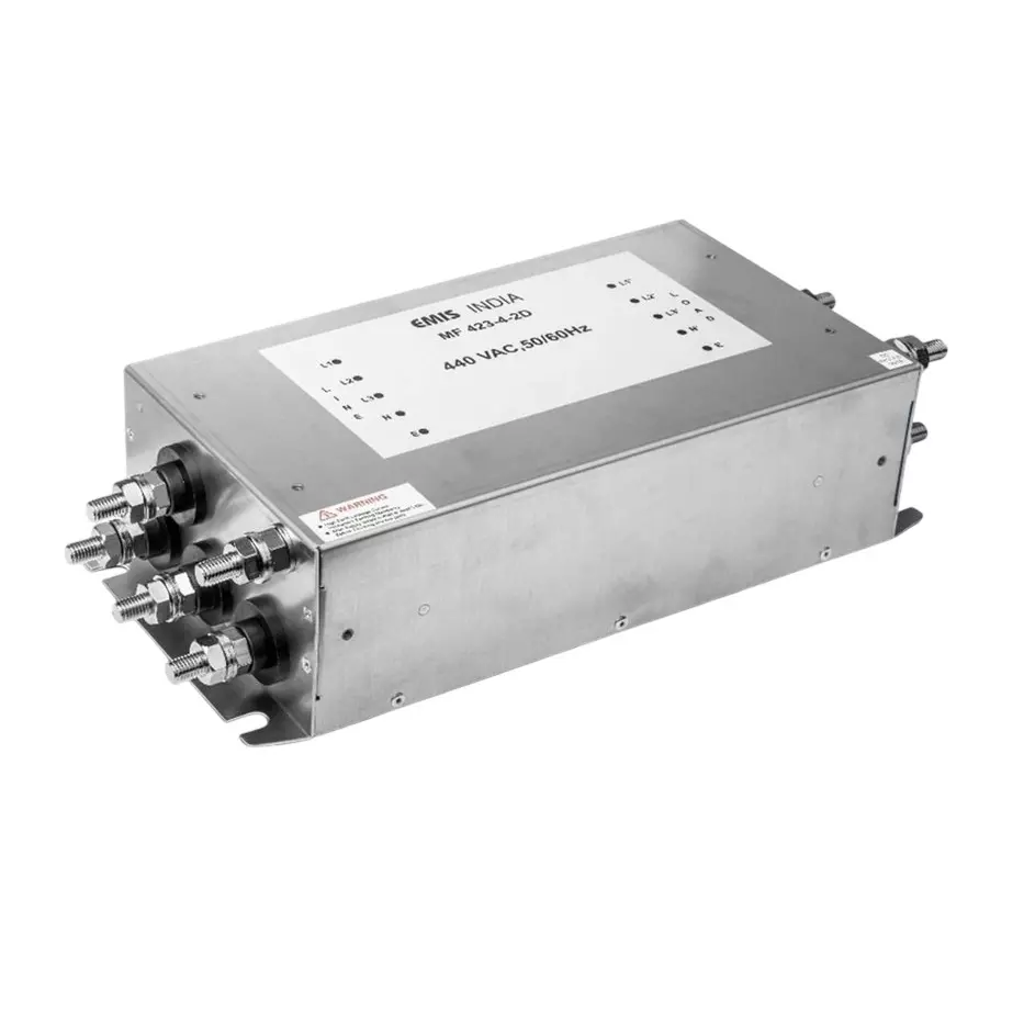 EMIS MF 423-4-2D Three Phase EMI Filter 15 A Current Rating and 250 V AC Operating Voltage with Shockproof Terminal, S43D000015C