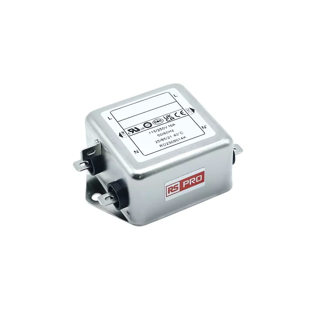 RS PRO EMI Filter Chassis Mount 1 Amp 50/60 Hz Single Phase, 2766285