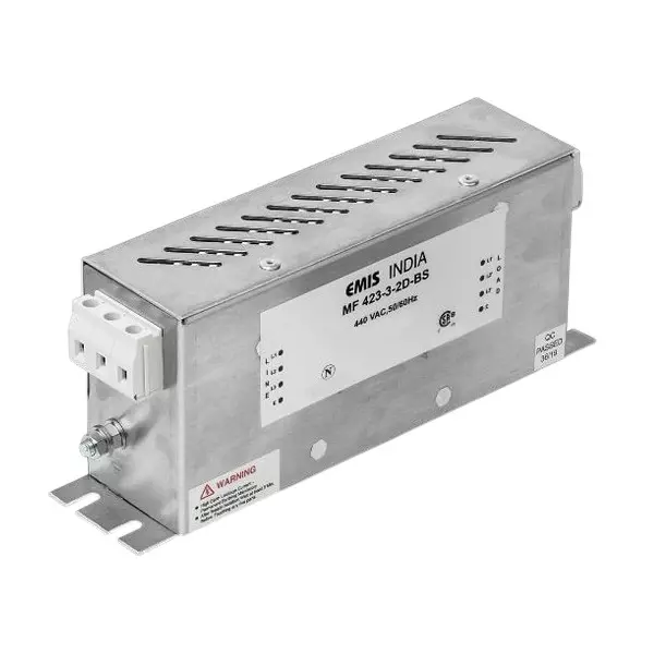 EMIS MF 423-3-2D-BS Three Phase EMI Filter Book Shelf 7 A Current Rating and 250 V AC Operating Voltage, S32DBS0007C