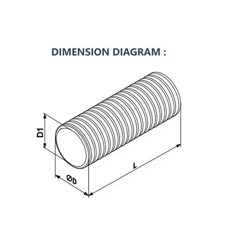 Astberg Double Wall Corrugated Flexible Duct Pipe Blue 75 mm (3 inch), APE75