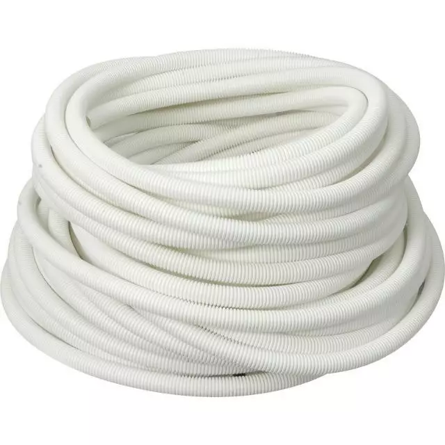 Polycab Flexible Conduit 25 mm Outer Diameter PP (Polypropylene) Material White Color (Pack of 25 m), PPC0250001