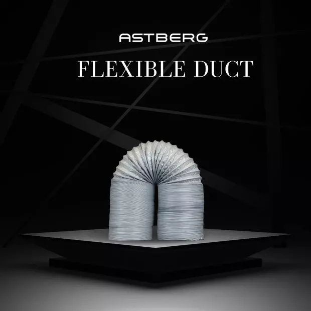 Astberg Insulated Flexible Duct Pipe Grey 125 mm (5 inch), AFD150