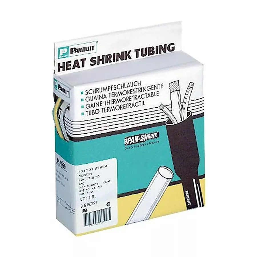 PANDUIT Standard Heat Shrink Tubing HEAT-SHRINK TUBING, 2:1, 6.4MM, BLACK, BGHSTT25