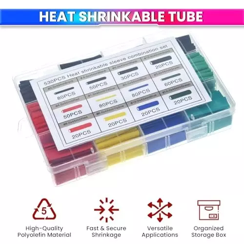 amicitools-530-pcs-heat-shrink-tubing-kit-21-polyolefin-sleeves-7-sizes-flame-retardant-for-wire-cable-repair