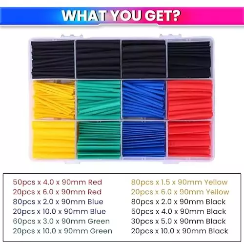 amicitools-530-pcs-heat-shrink-tubing-kit-21-polyolefin-sleeves-7-sizes-flame-retardant-for-wire-cable-repair