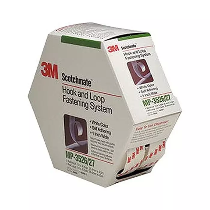 3M RECLOSABLE FASTENER, PP, 1" X 4.9YD, WHT, MP-3526/27 WHITE
