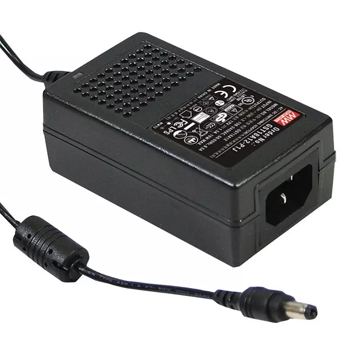 Mean Well ADAPTOR, AC-DC, 5V, 3A, GST18A05-P1J