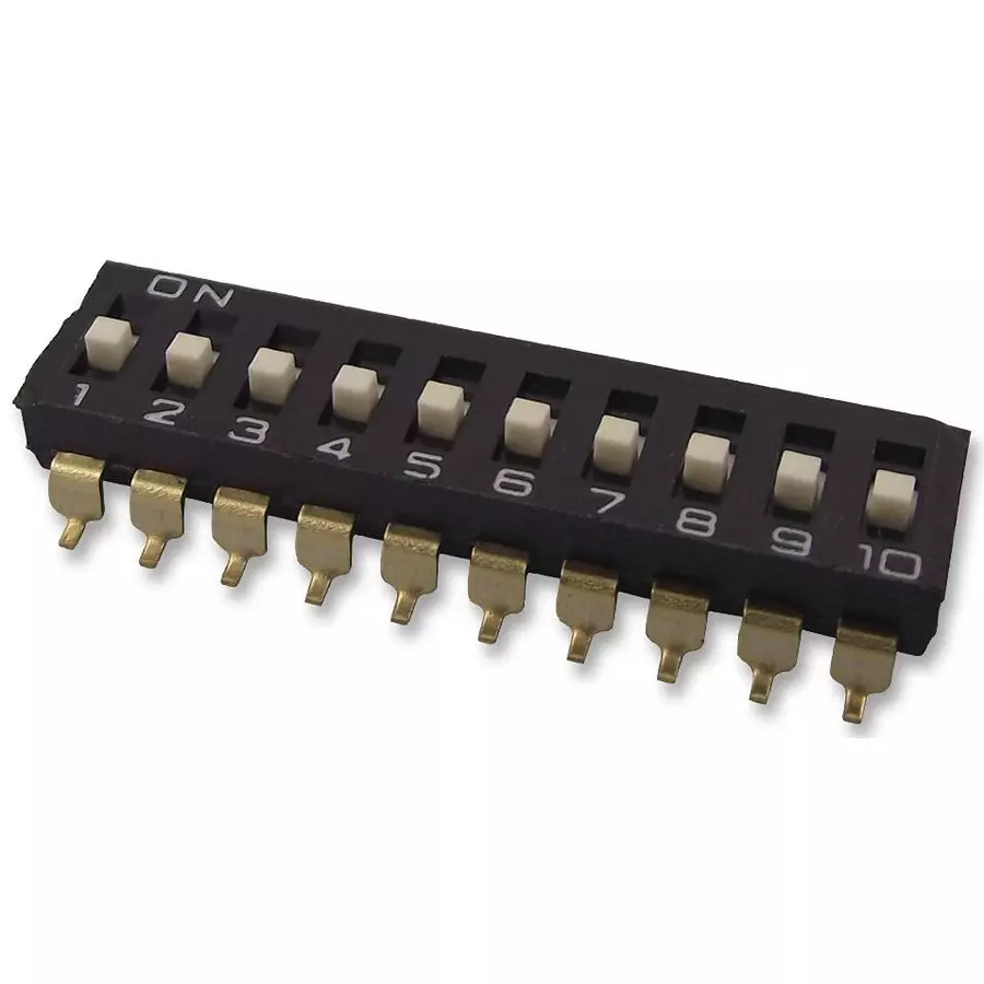 OMRON ELECTRONIC COMPONENTS SWITCH, DIP, RAISED ACTUATOR, 10 WAY, A6S0104H