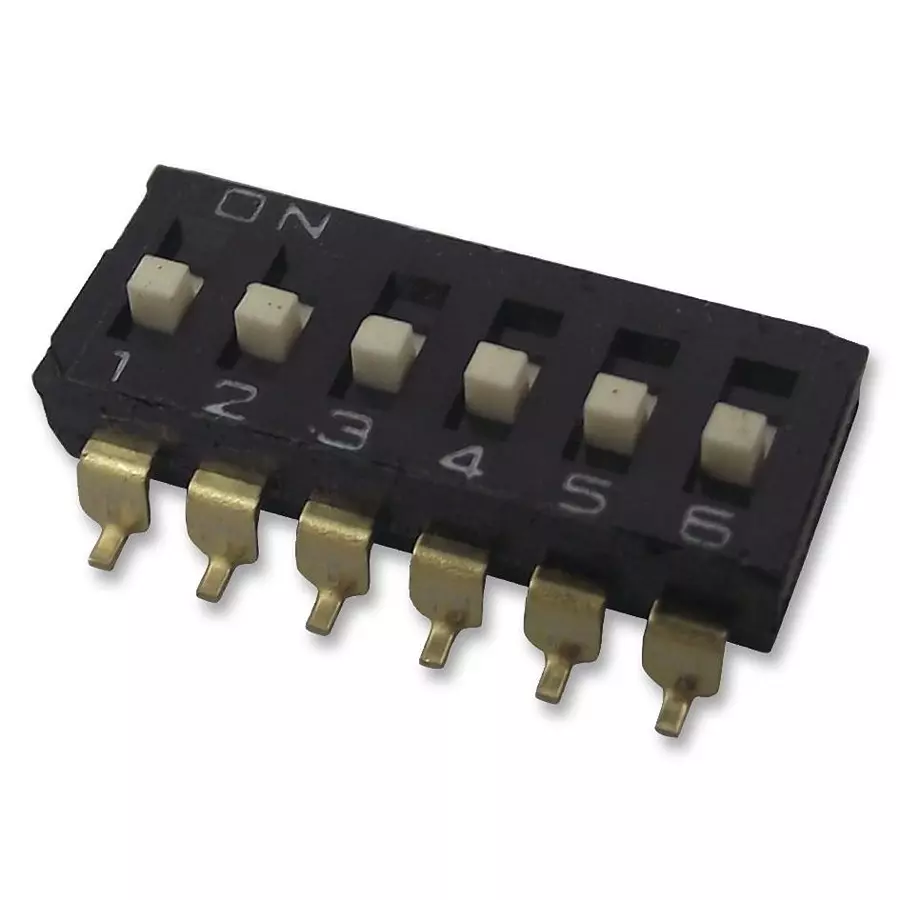 OMRON ELECTRONIC COMPONENTS SWITCH, RAISED ACTUATOR, 6 WAY, SPST, A6S6104H