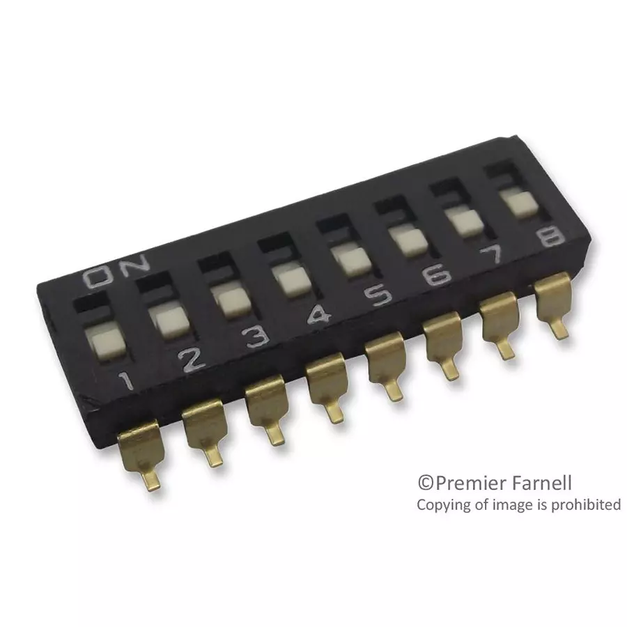OMRON ELECTRONIC COMPONENTS SWITCH, DIP, 8 WAY, UNSEALED, A6S8101H