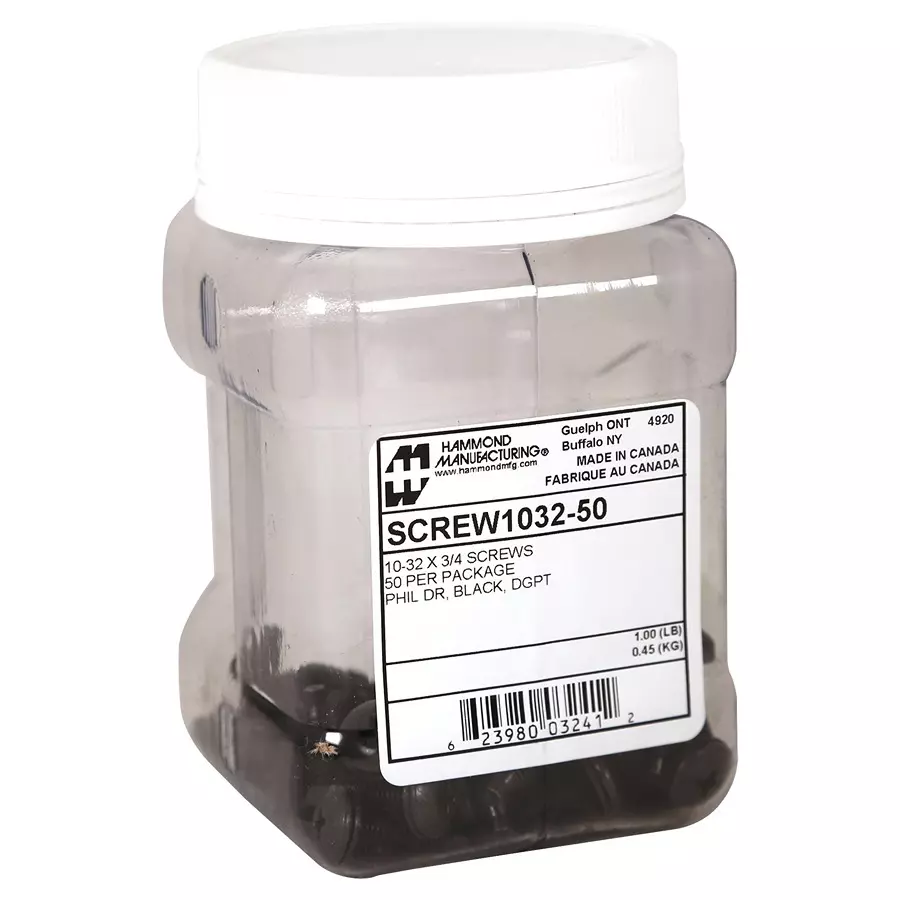 HAMMOND Hardware SCREW W/INSTALLED NYLON WASHER, 10-32, SCREW1032-50 (Pack of 50)