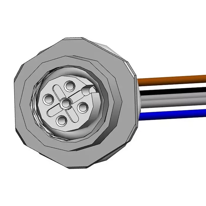 NORCOMP Sensor Cord, 5P M12 Rcpt-Free End, 12", FPM12A05I12BF01