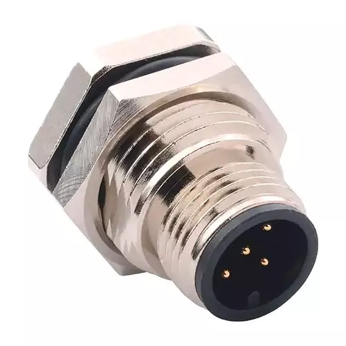 NORCOMP Sensor Conn, M12, 5Pos, Plug, Panel, 860-005-11SR004