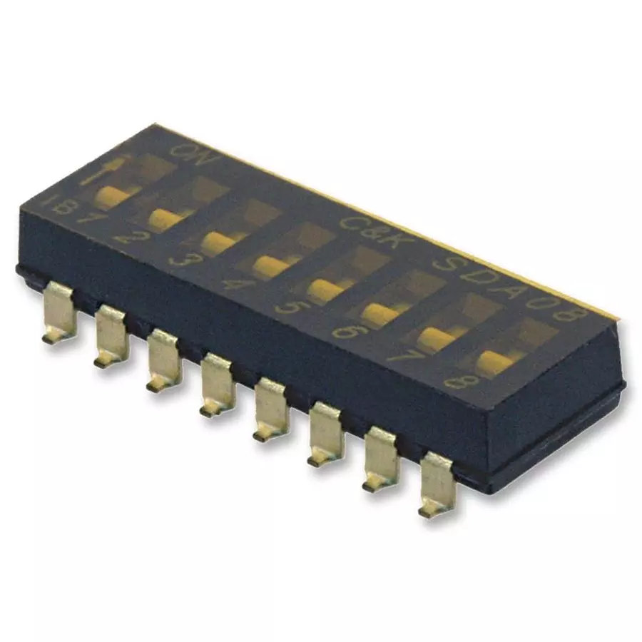 C&K COMPONENTS Switch, Flush, 8 Way, Smd, SDA08H0SBR