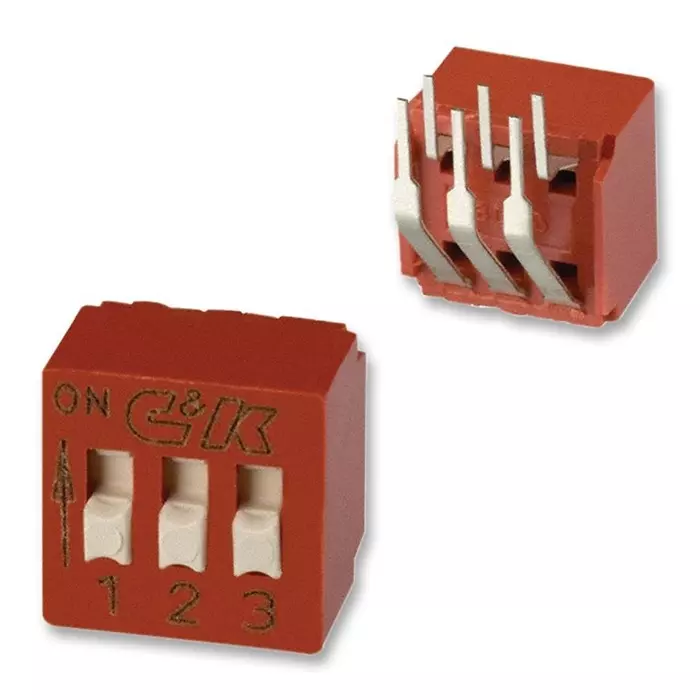 C&K COMPONENTS Switch Dip R/A Slide 3Pos 5V, BD03AV