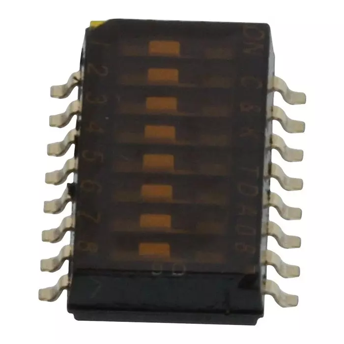 C&K COMPONENTS Dip Sw, Spst, 8Pos, 0.025A, 24Vdc, Smd, TDA08H0SB1R.