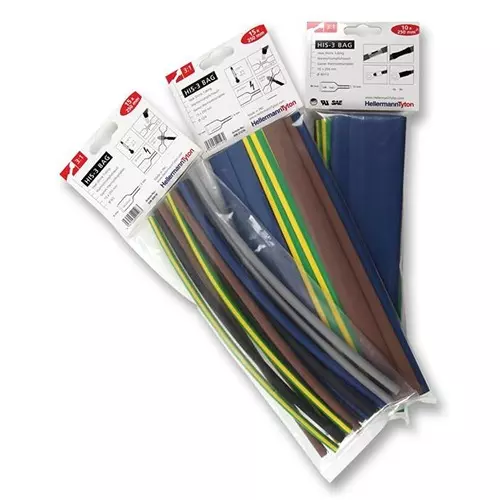 HELLERMANNTYTON Heatshrink, 3:1, 12 mm, Mix Col, Pk15, 308-31216 (Pack of 15)