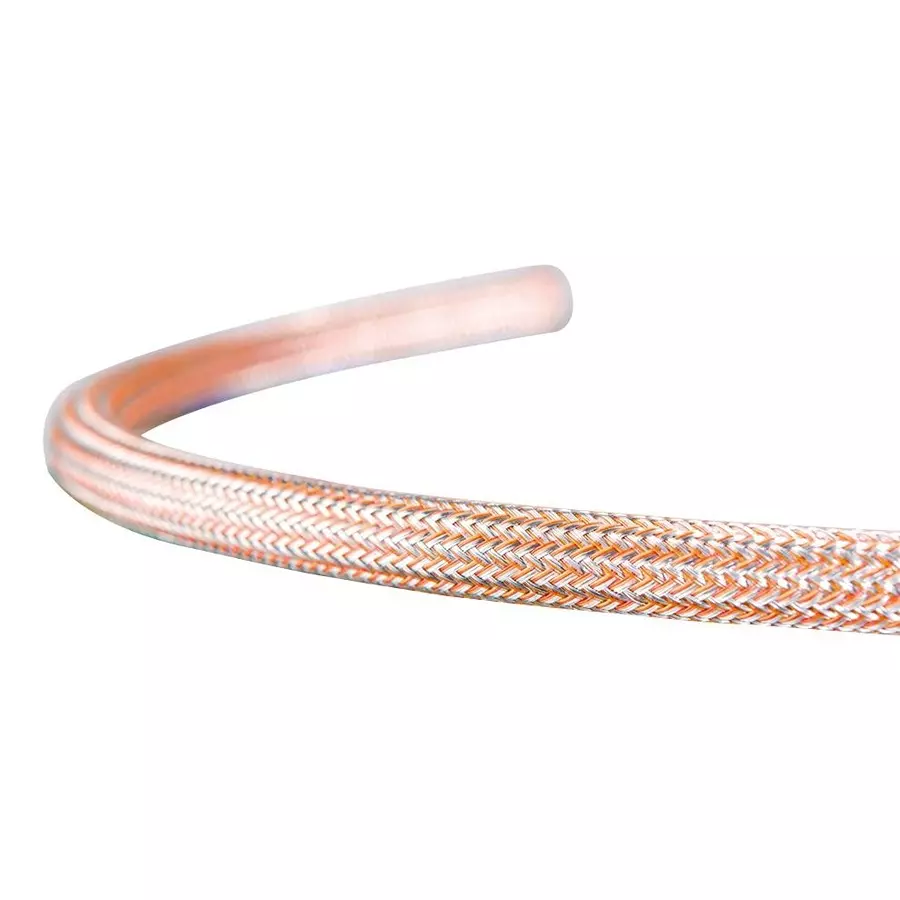 HELLERMANNTYTON Braided, Pe/Sncu, 20 mm, Orange/Silver, HEGEMIP-HY20