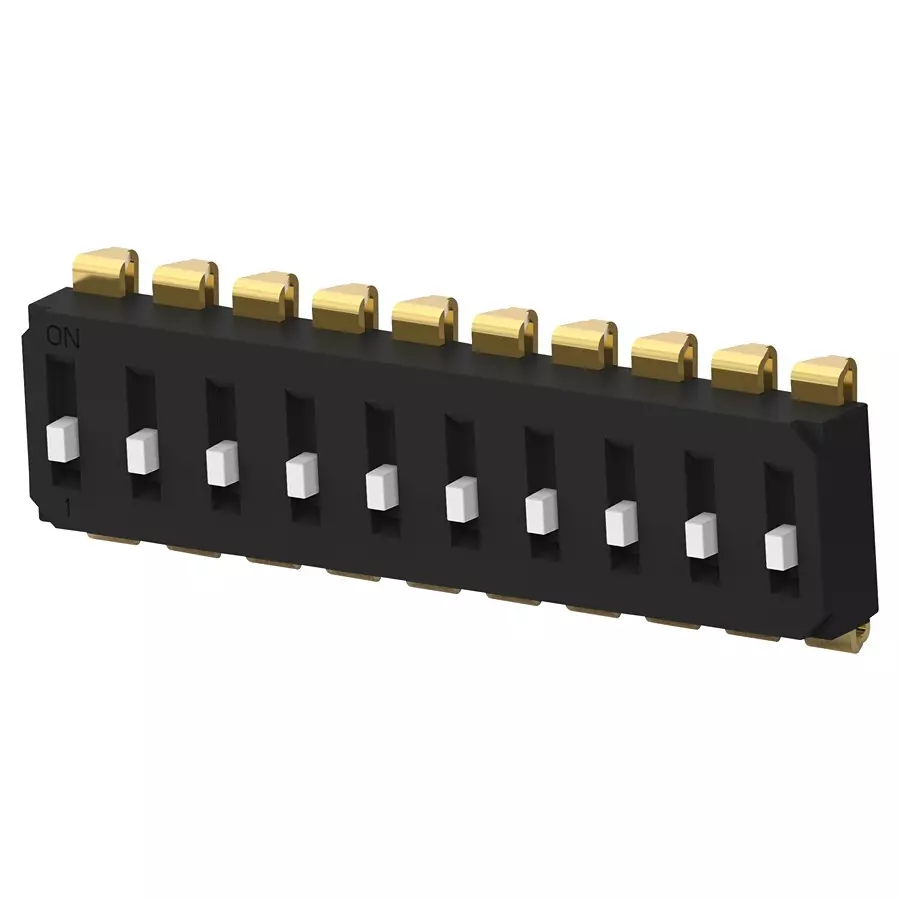 ALCOSWITCH - TE CONNECTIVITY Dip Switch, 10Pos, Spst, Slide, Smd, EDS10SNNNTU04Q