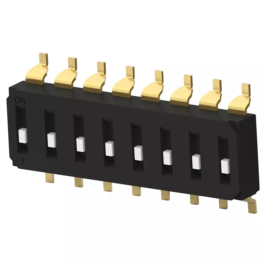 ALCOSWITCH - TE CONNECTIVITY Dip Switch, 8Pos, Spst, Slide, Smd, EDS08SGRSTR04Q