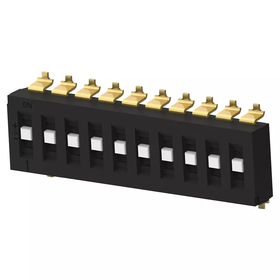 ALCOSWITCH - TE CONNECTIVITY Dip Switch, 10Pos, Sp3T, Slide, Smd, TDS10SGRSTU04