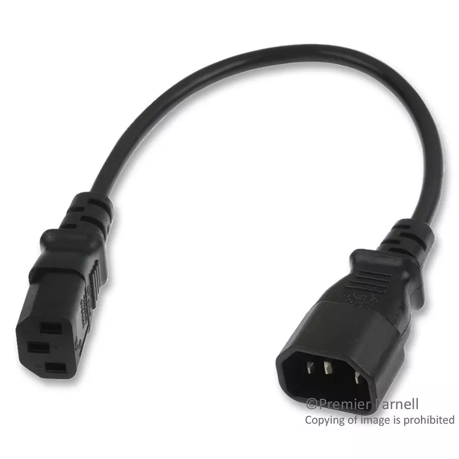 PRO POWER Power Cord, Iec320C-13/14, 1Ft, 10A, Black, SPC19908.