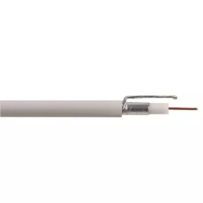 PRO POWER Cable, Coax, Rg6U, White, 100M, RG6UALWHTFF100M