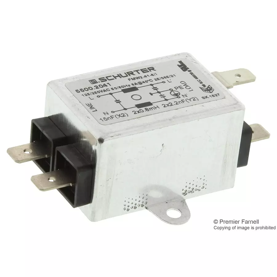 SCHURTER Filter, 6A, Chassis, 5500.2041