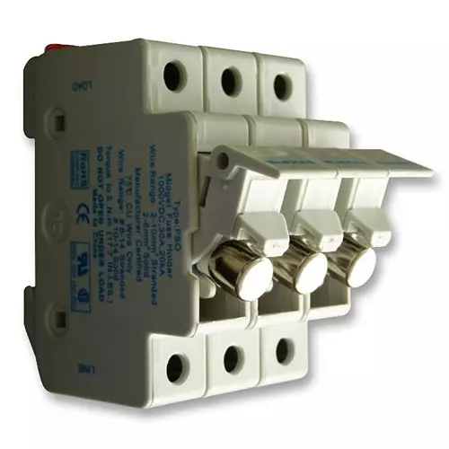 SCHURTER Fuse Holder, 10.3X38, 3P, 0091.0003