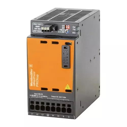 Weidmuller POWER SUPPLY, AC-DC, 24V, 20A, 2467100000