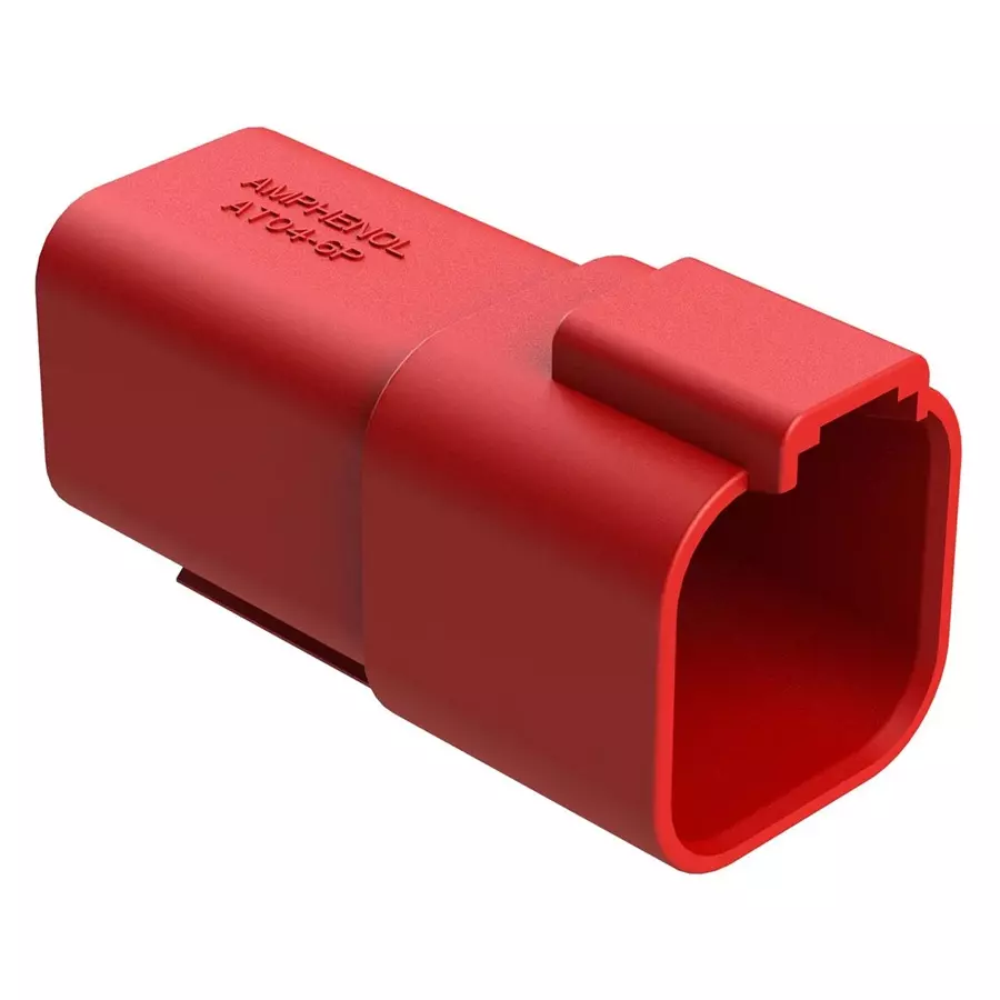 AMPHENOL SINE/TUCHEL AUTOMOTIVE HOUSING, RCPT, 6POS, 13A, RED, AT04-6P-RED