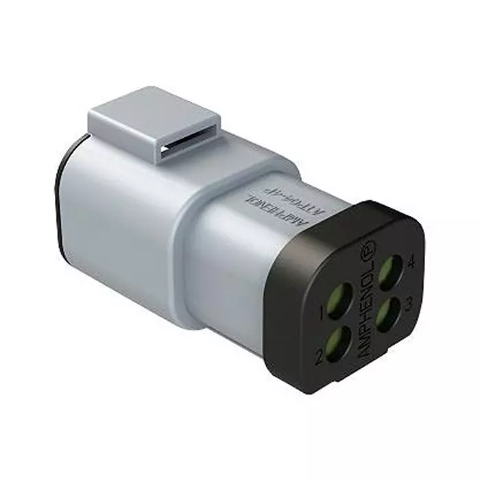 AMPHENOL SINE/TUCHEL AUTOMOTIVE HOUSING, RCPT, 4POS, 25A, GRY, ATP04-4P-MM01