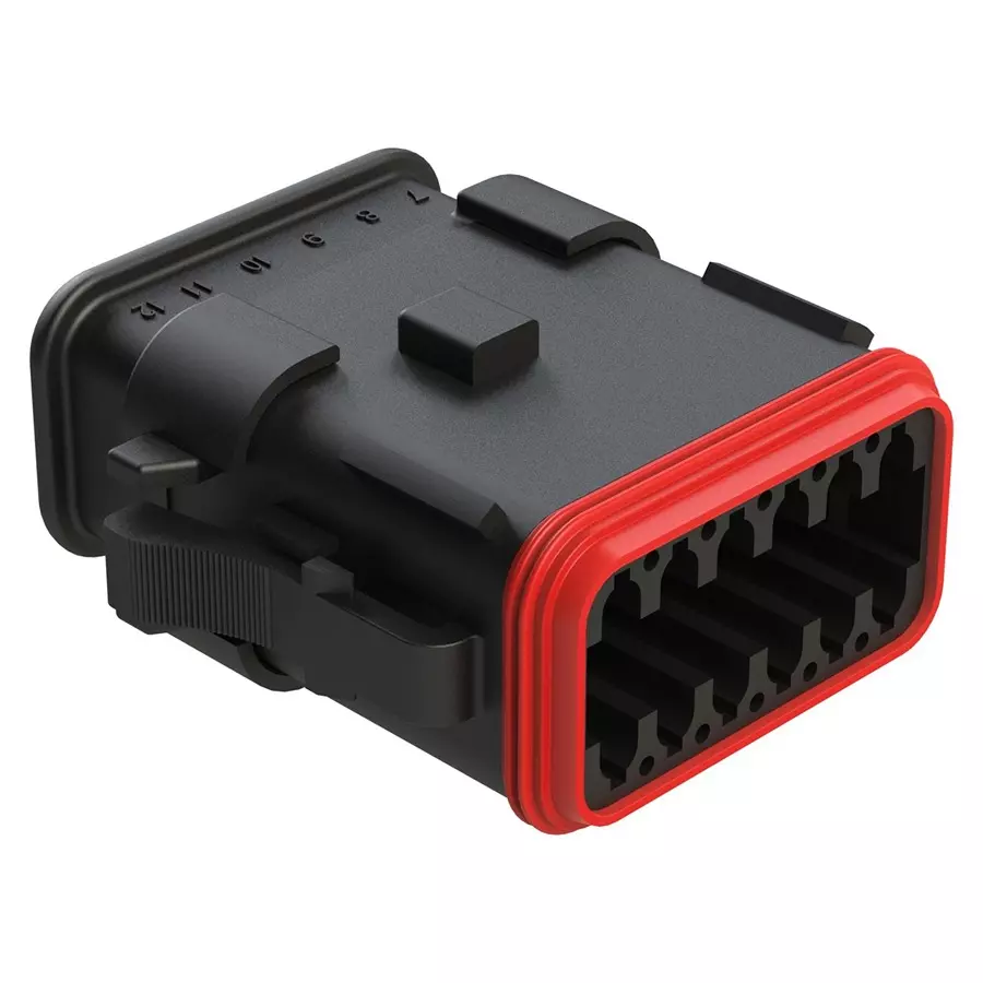 AMPHENOL SINE/TUCHEL AUTOMOTIVE HOUSING, PLUG, 12POS, 13A, AT06-12SA-SR2BK