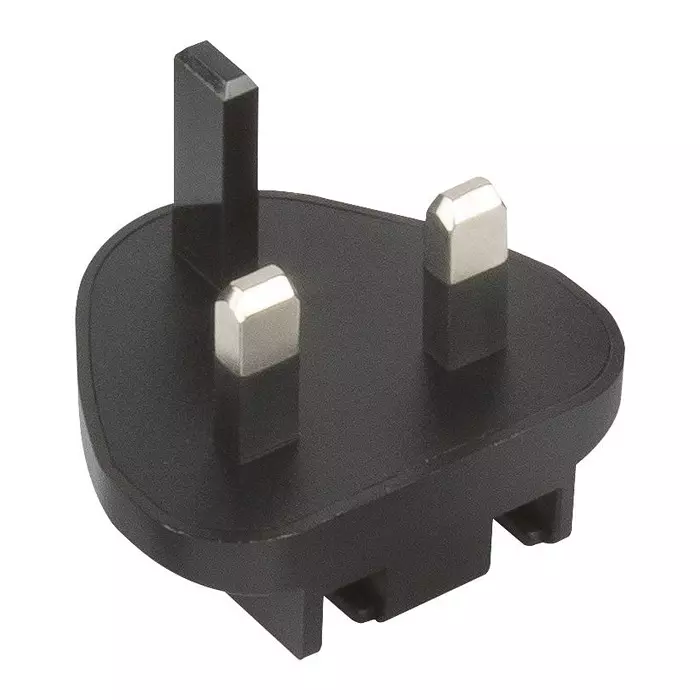 XP POWER AC INPUT PLUG, UK, BLACK, ACM PLUG UK